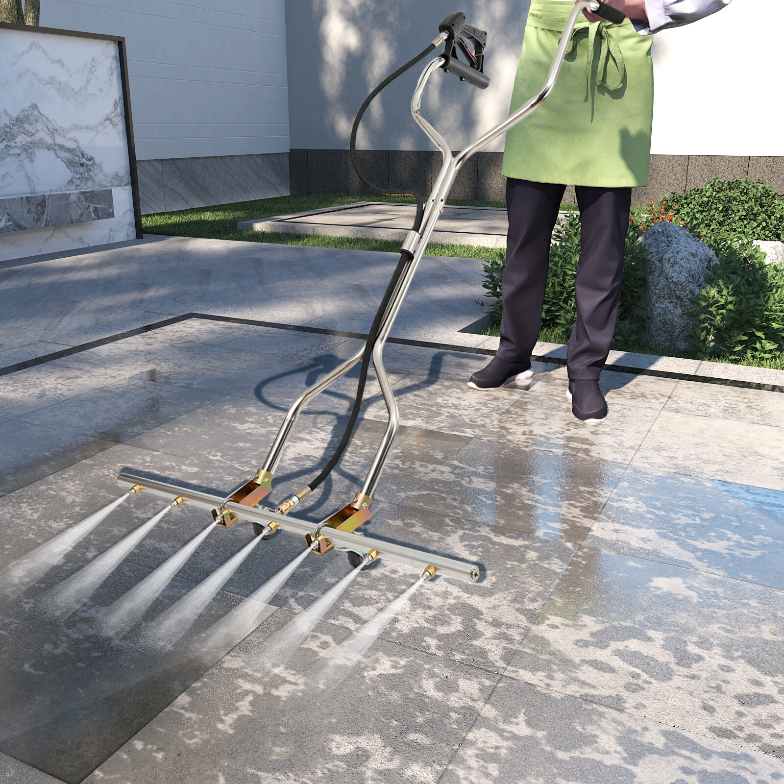 39″ Surface Cleaner Water Broom 7 Nozzles for Hot and Cold Water Pressure Washer