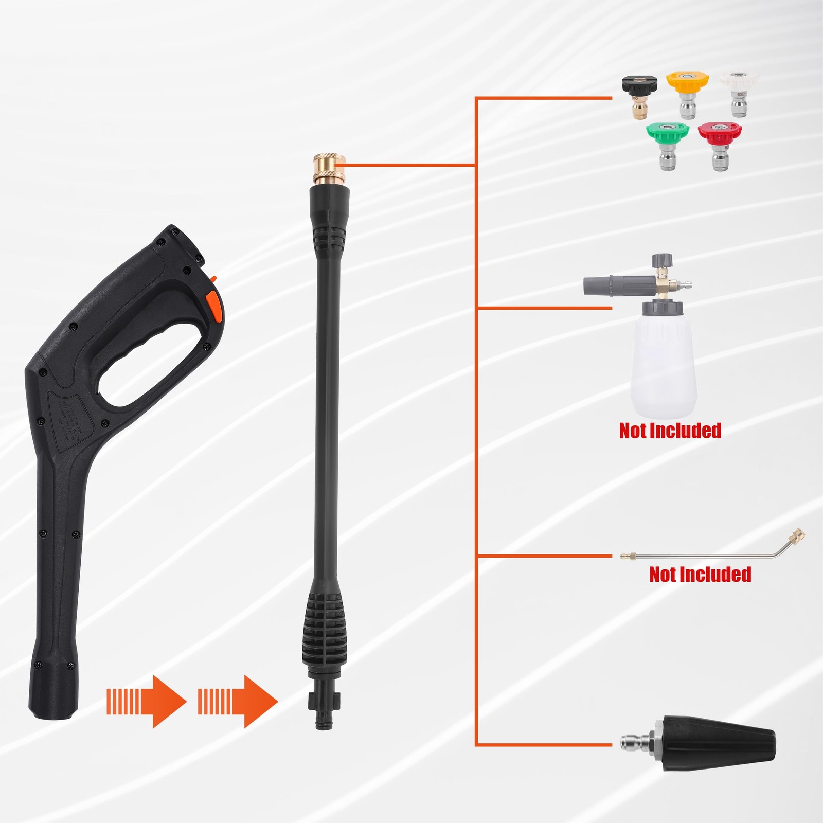 Pressure Washer Gun Kit, Replacement Extension Wand with Nozzle Compatible Some