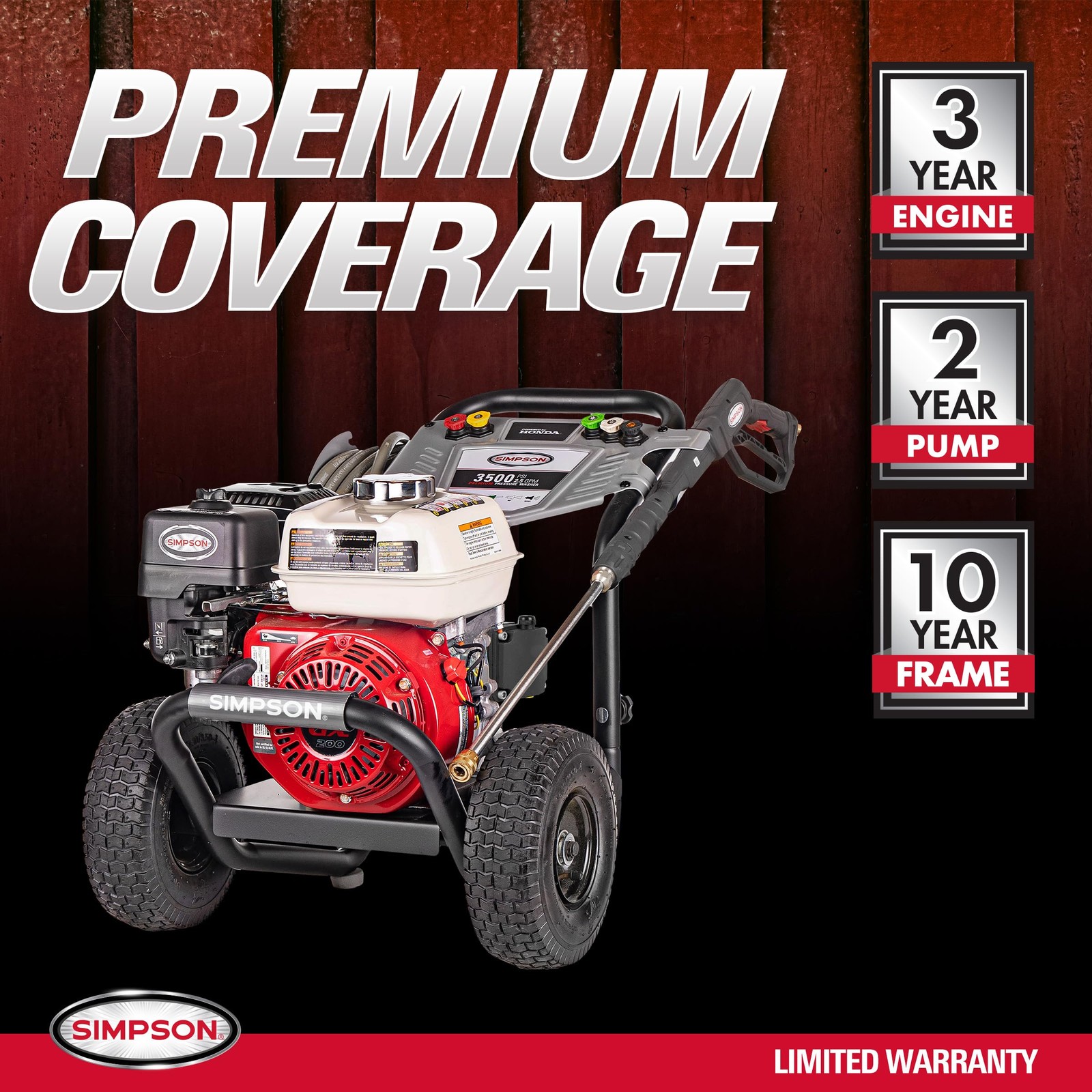 Simpson 3500 PSI Gas Pressure Washer, 2.5 GPM Commercial Power Washer, Honda …