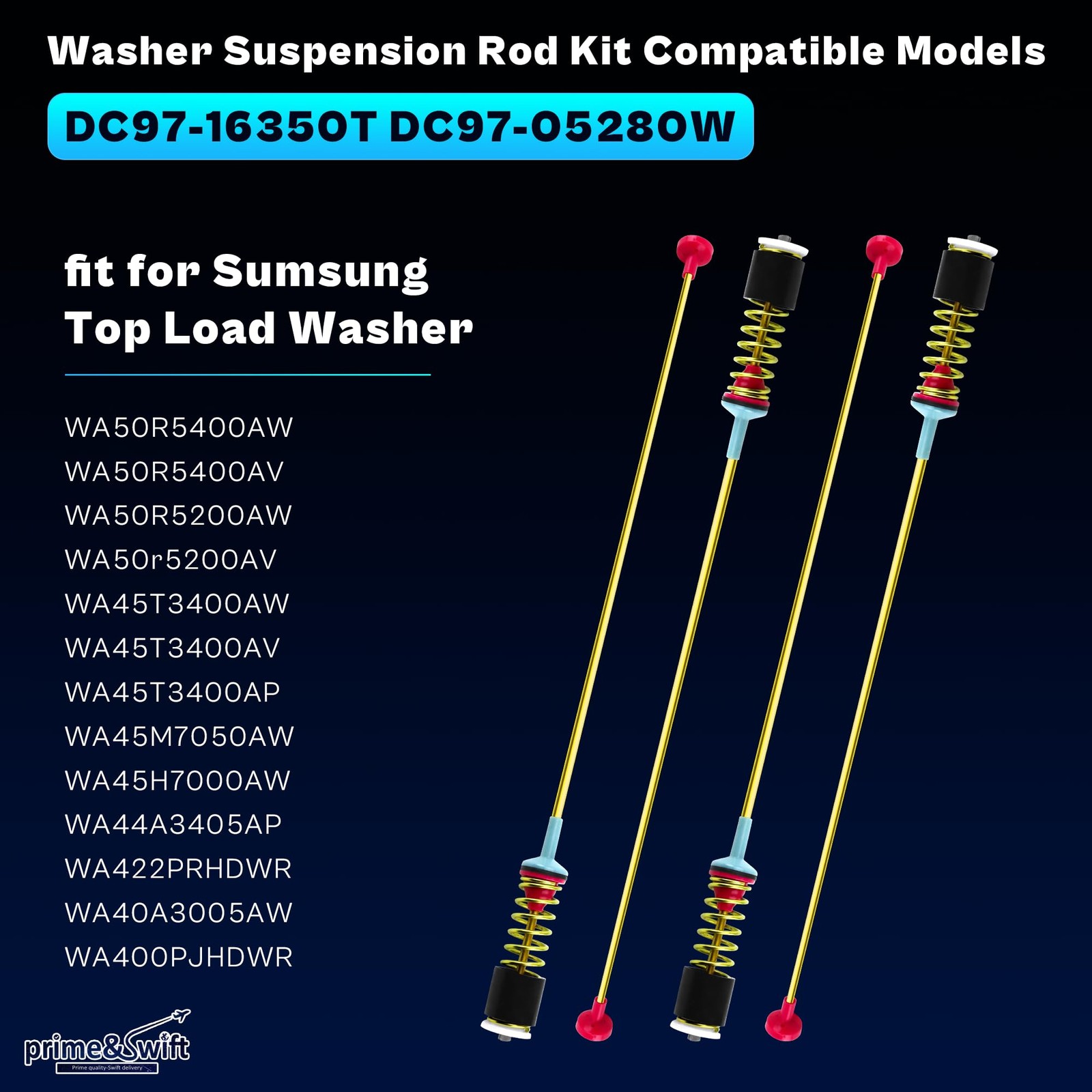 Upgraded DC9716350U WA45T3400AP/A4 DC9716350T WA50T5300AC Washer Suspension R…