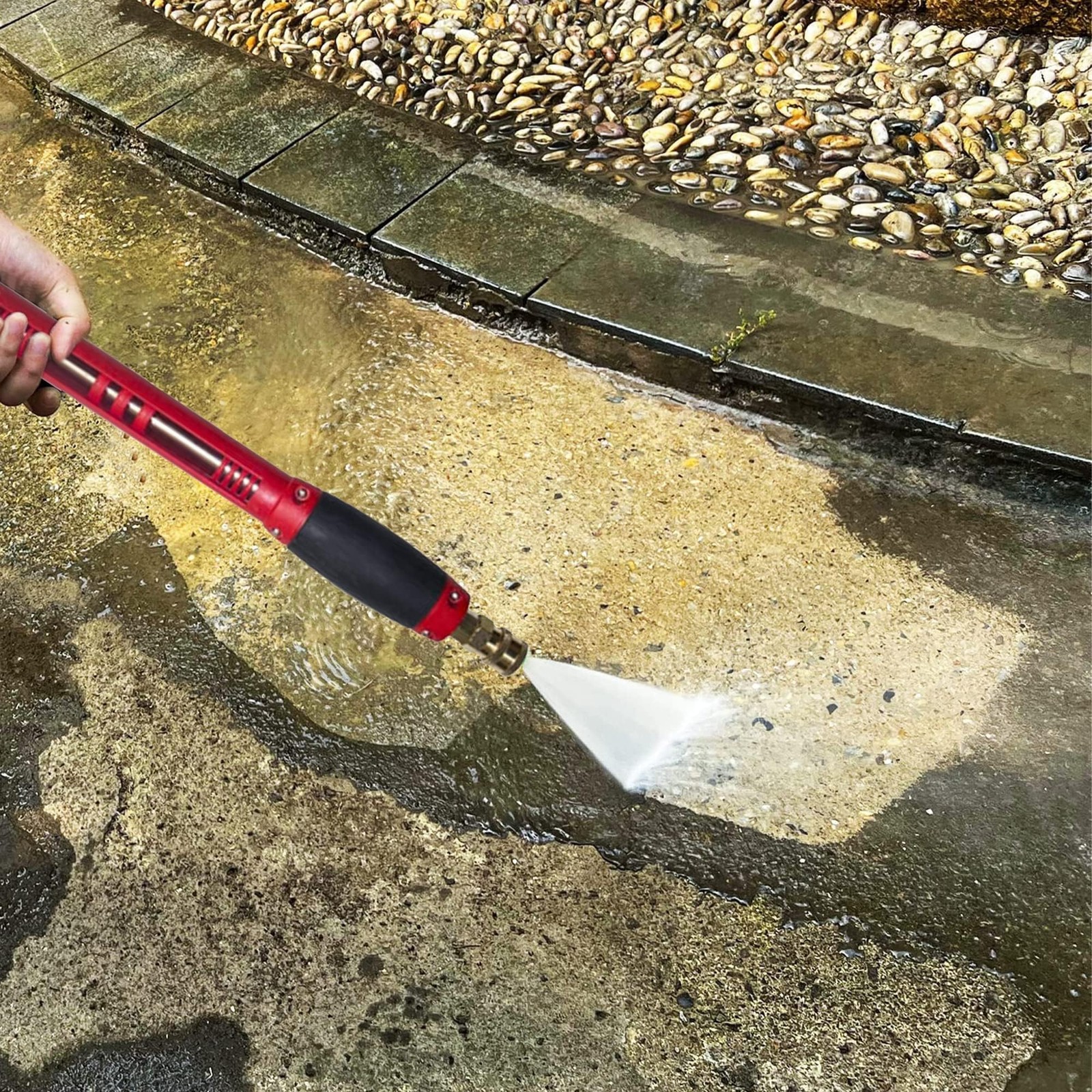 5000 PSI Red Pressure Washer Gun with 5 Nozzles and 40″ Extension Wand Set
