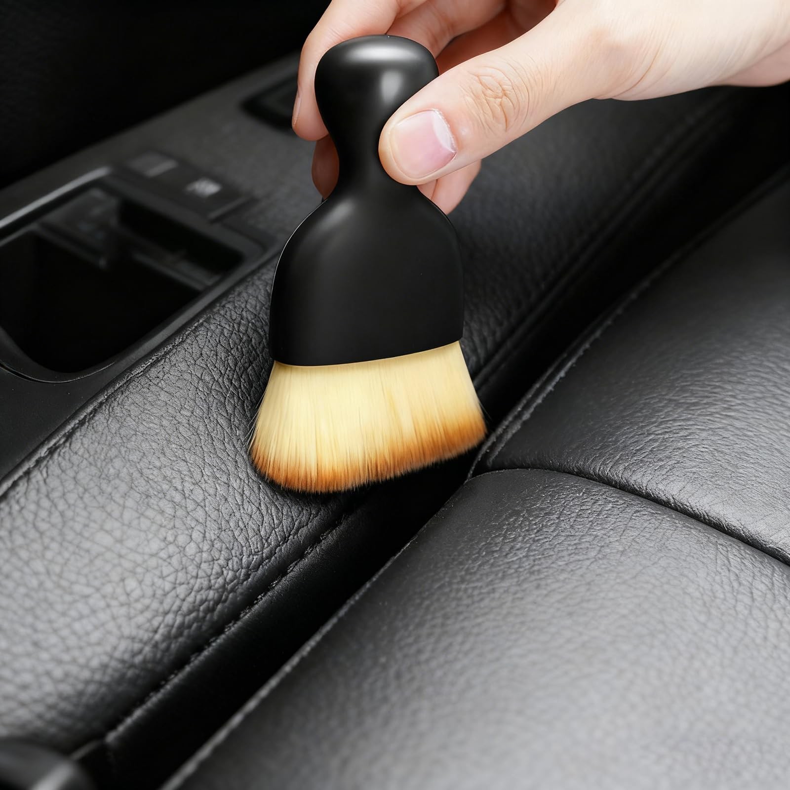 GIYAWA 4 Pcs Car Interior Cleaning Kit Air Vent Dust Brush Set with black