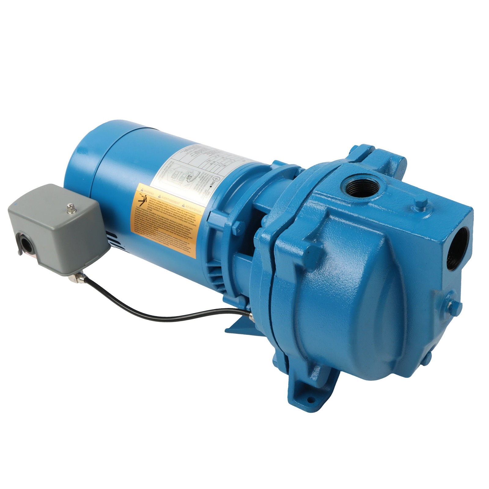 J5S Shallow Well Jet Pump 1/2 HP Cast Iron, 115/230V Dual Voltage 3450RPM