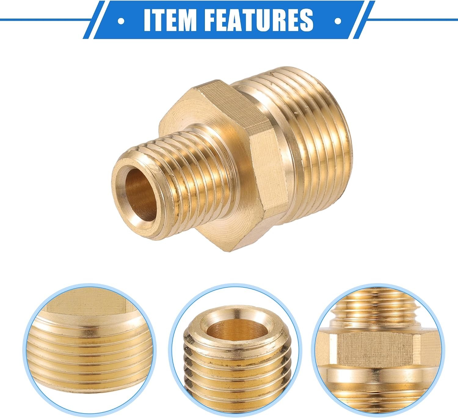 Pressure Washer Connector M14x1.5 to 14mm M22x1.5 Male Brass Adapter 1pc