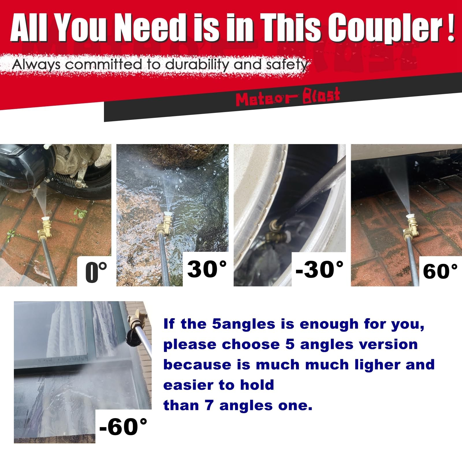 Pivoting Coupler, 120 Degree with 5 Angles, heavy duty design and Stainless S…