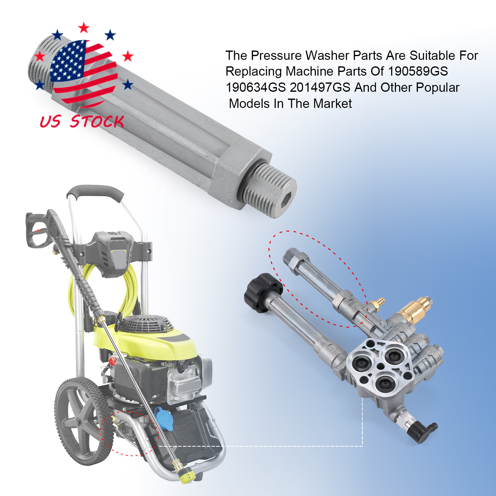 Power Pressure Washer Pump Replace 190589GS 190634GS 201497GS WATER OUTLET TUBE