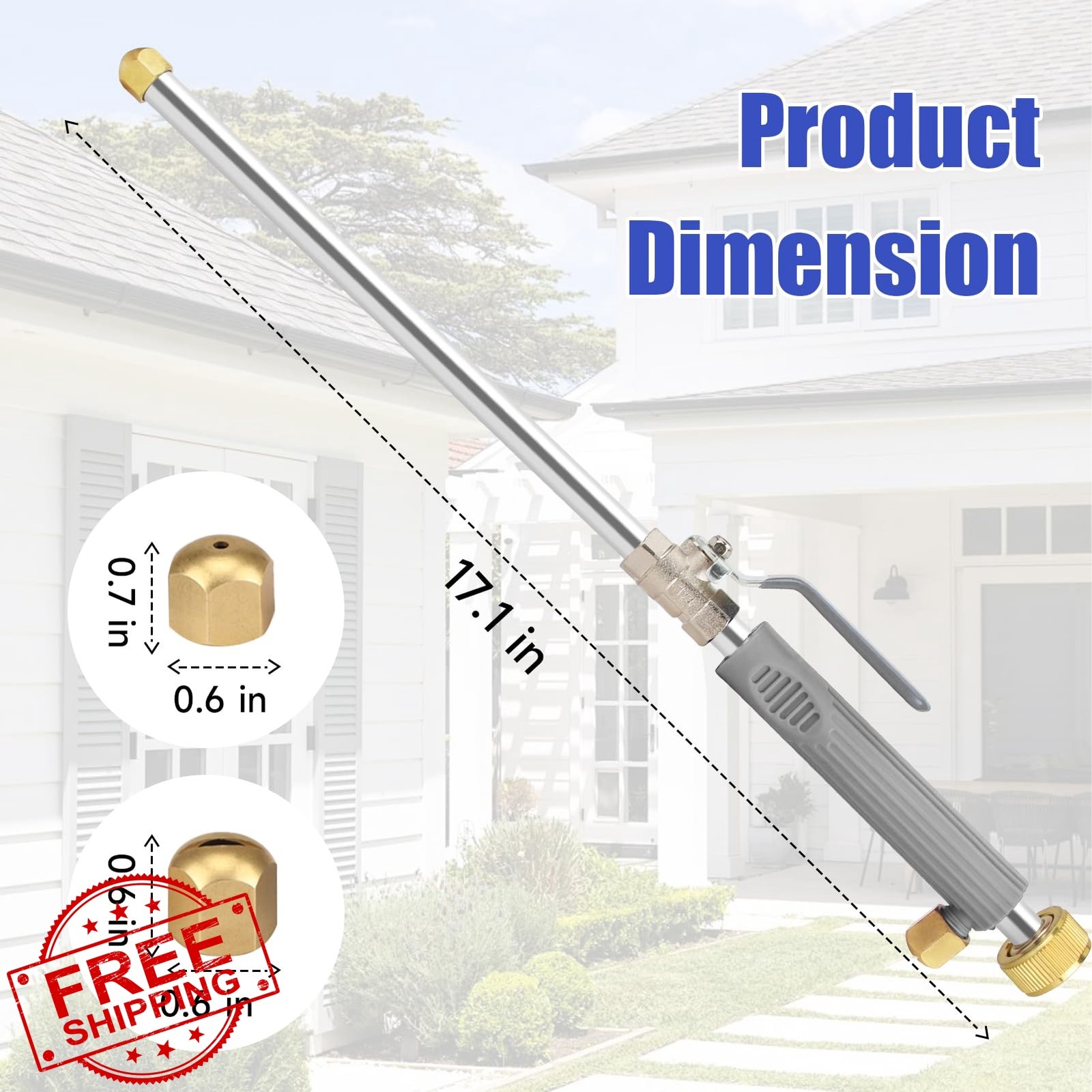 POOPLE Gray Hydro Jet Power Washer Wand