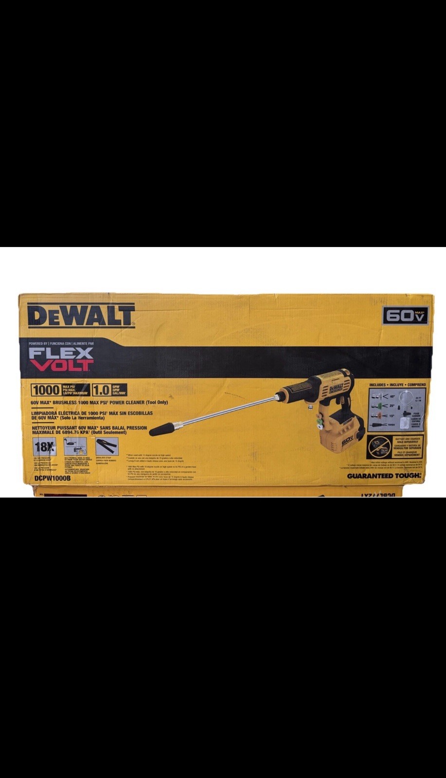 *NEW* Dewalt FLEXVOLT 60V 1000 PSI 1.0 GPM Power Cleaner (Tool Only) DCPW1000B