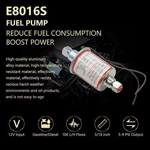 12V Universal Electric Fuel Pump Low Pressure 5-9 PSI Gas Diesel Installation