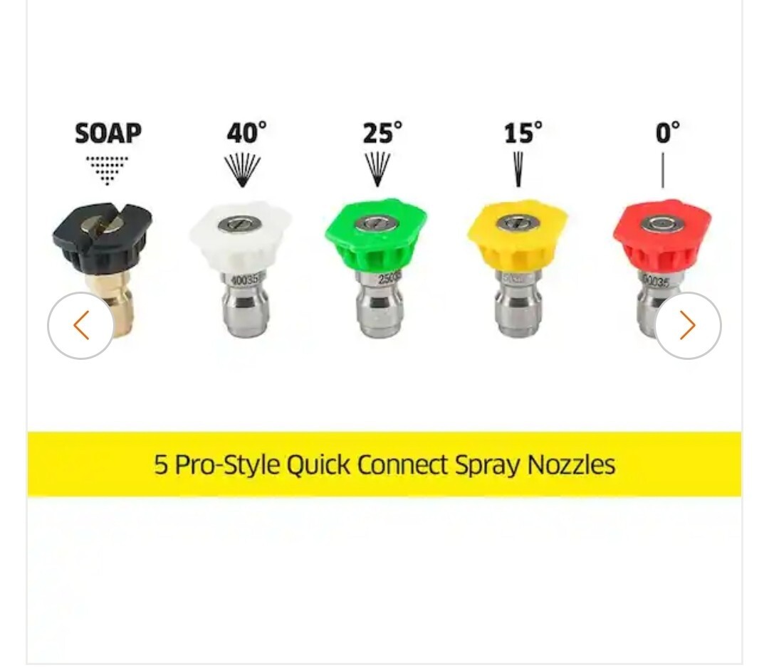 Karcher 5-Piece Quick-Connect Spray Nozzles – 4000 PSI for Gas Washers