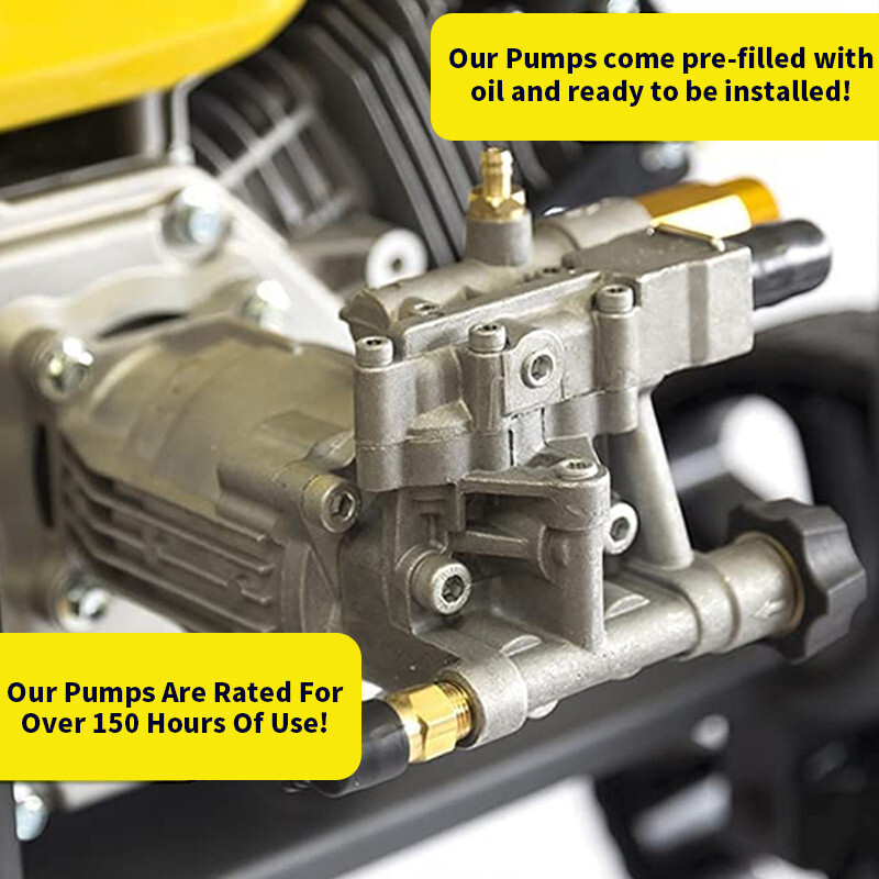 Pressure Washer Pump – Horizontal 3/4″ Shaft – MAX 3000 PSI, 2.5 GPM, Oil Sealed