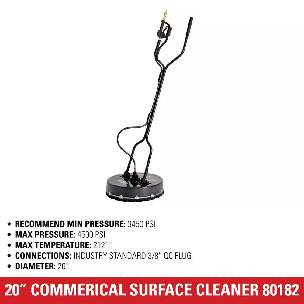 Universal 20 In. Surface Cleaner for Hot/Cold Water Pressure Washers Rated up to