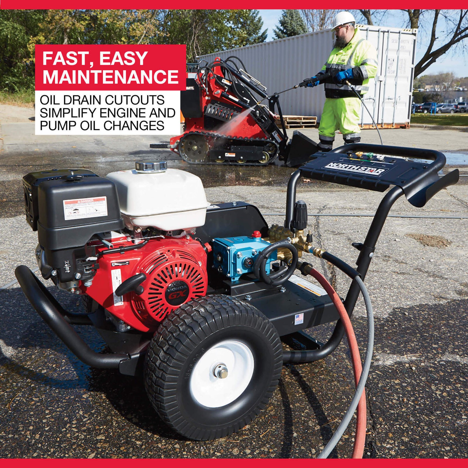 NorthStar Gas Cold Water Pressure Washer, Honda GX390 OHV Engine, 4000 PSI, 3.5
