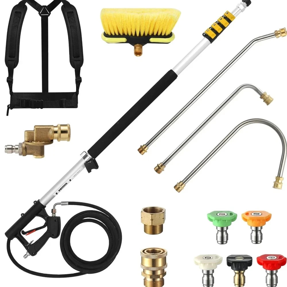 24 FT Telescoping Pressure Washer Wand with Pressure Washer Extension Wand, B…