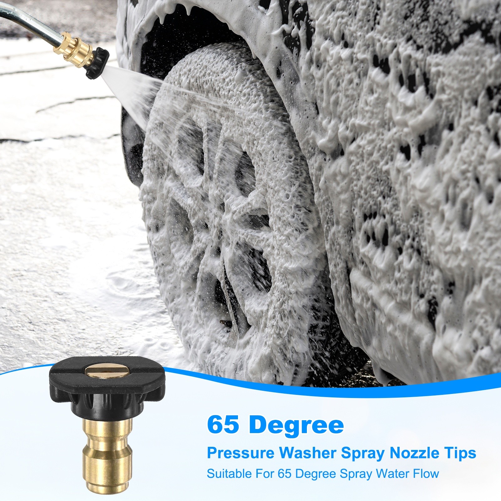 5-Pack Pressure Washer Nozzle Set with Holder, Multi-Degree, Orifice 4.0