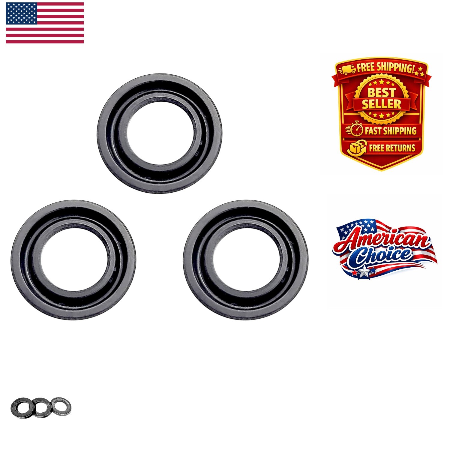 3-Pack AR42122 Pressure Washer Pump Water Seal Kit – Leak-Free Performance