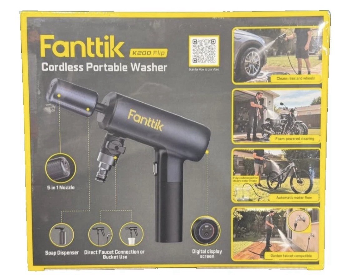 Fanttik K200 Cordless Portable Pressure Washer. Powerful Spring on the Go. New