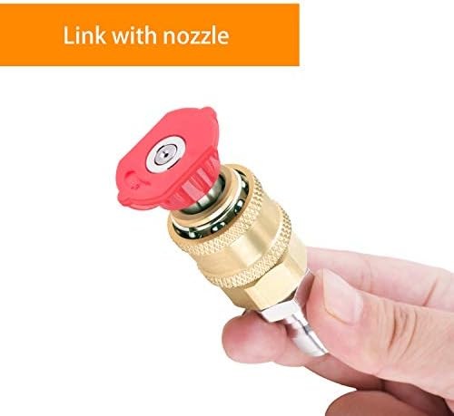 3 Pack Pressure Washer Coupler, Brass Fittings, 1/4 Inch Quick Connect to Female