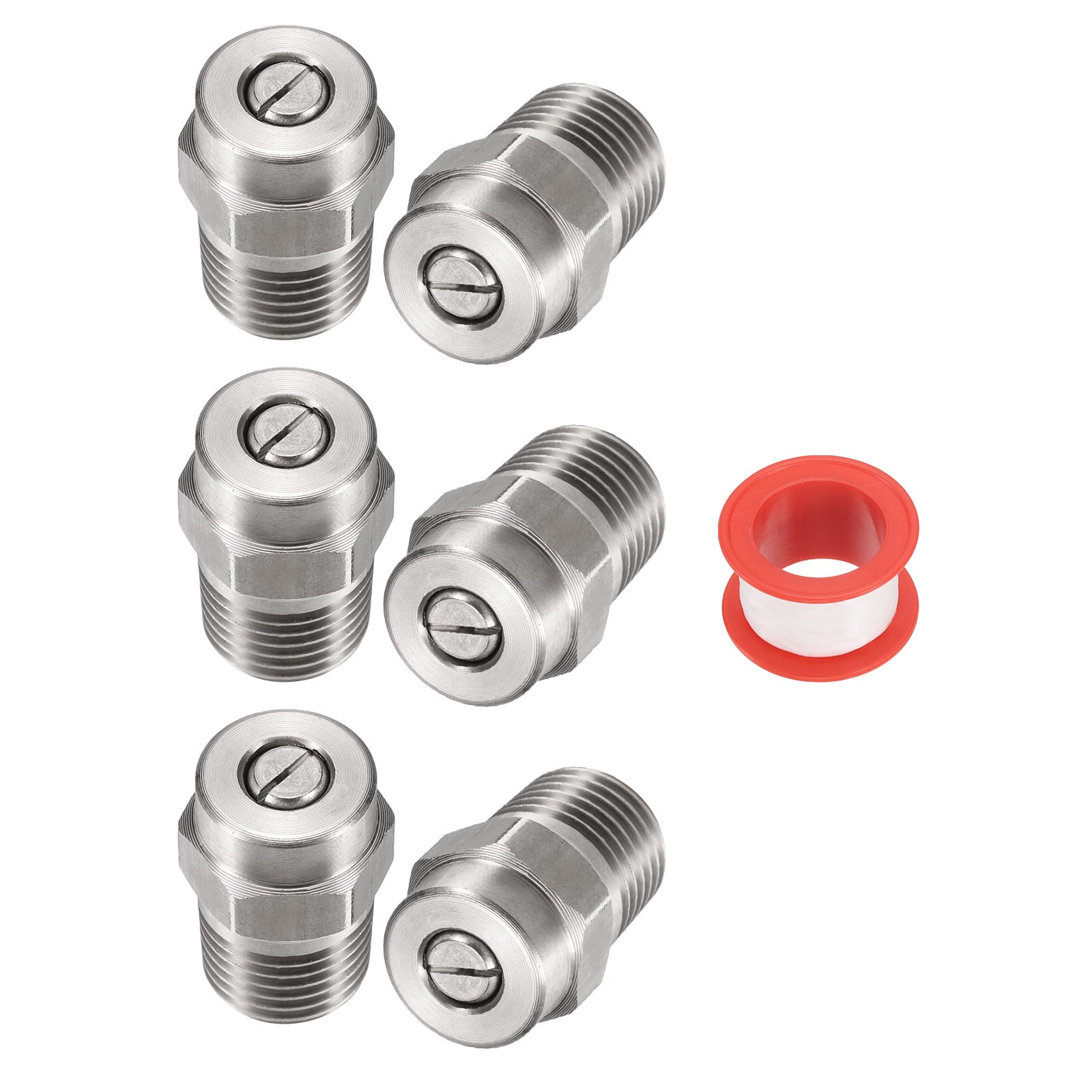 6Pcs Threaded Nozzle Tips with 0.977mm Orifice 1/4″ Male NPT 40 Degree