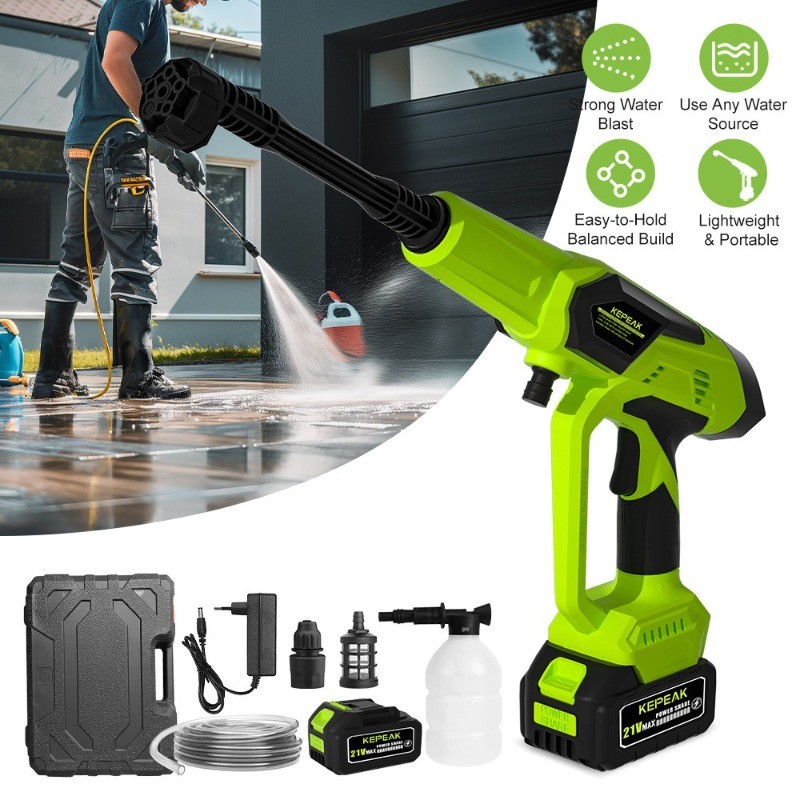 Cordless Electric High Pressure Water Spray Car Gun 850PSI Portable Washer Clean