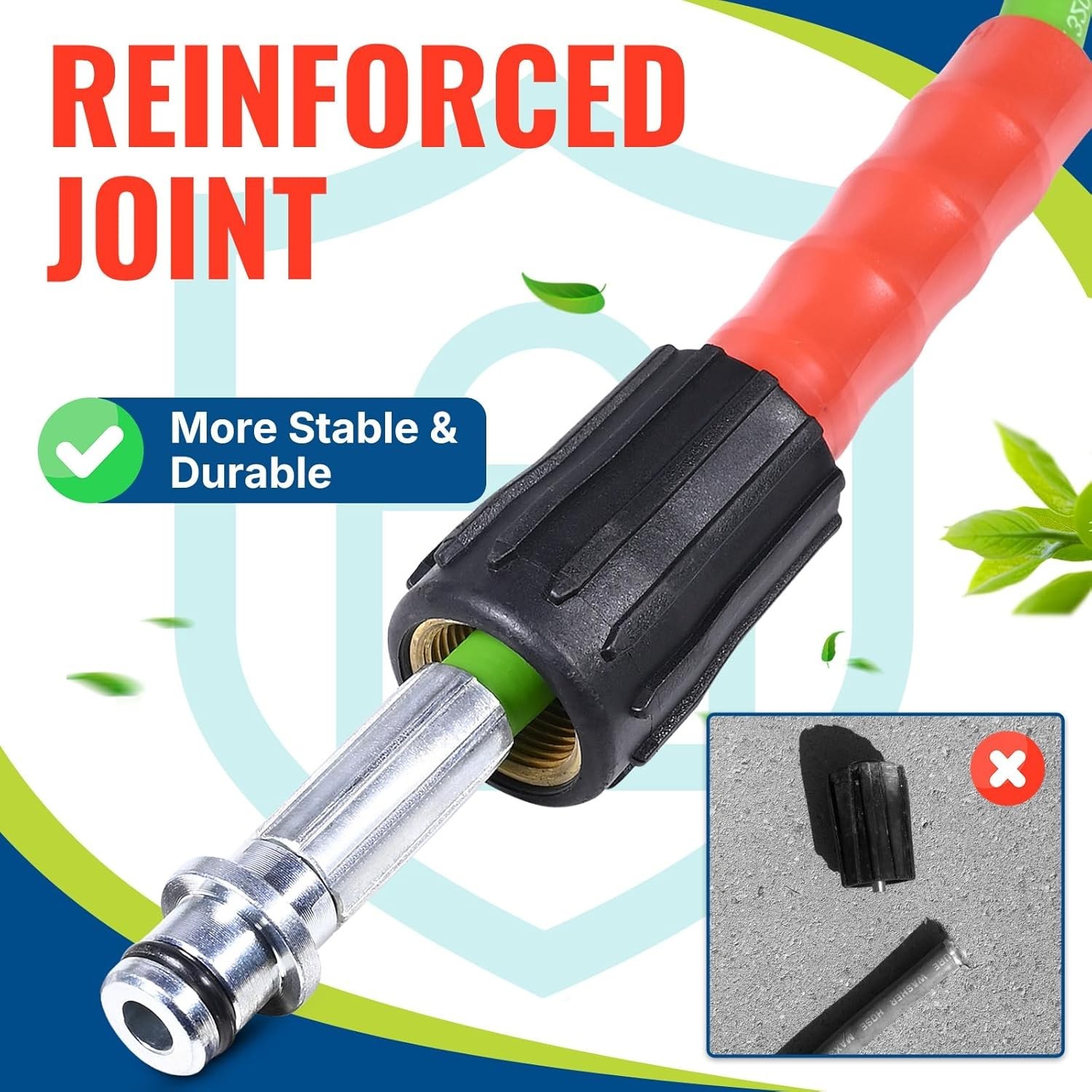 Professional 50FT Pressure Washer Hose, Compatible with Most Power Washers