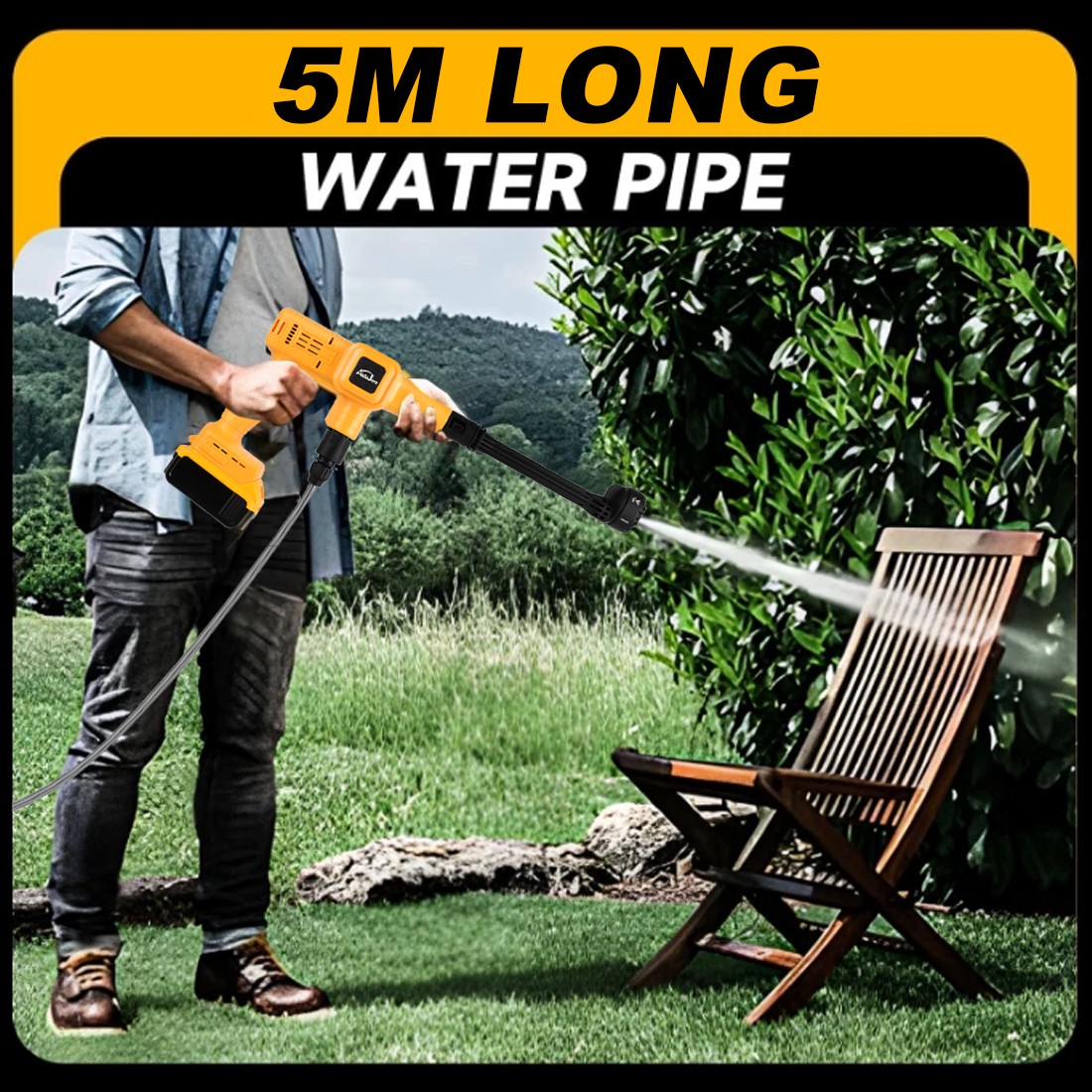 880PSI Cordless Pressure Washer Compatible with DeWalt 20V MAX Battery Tool