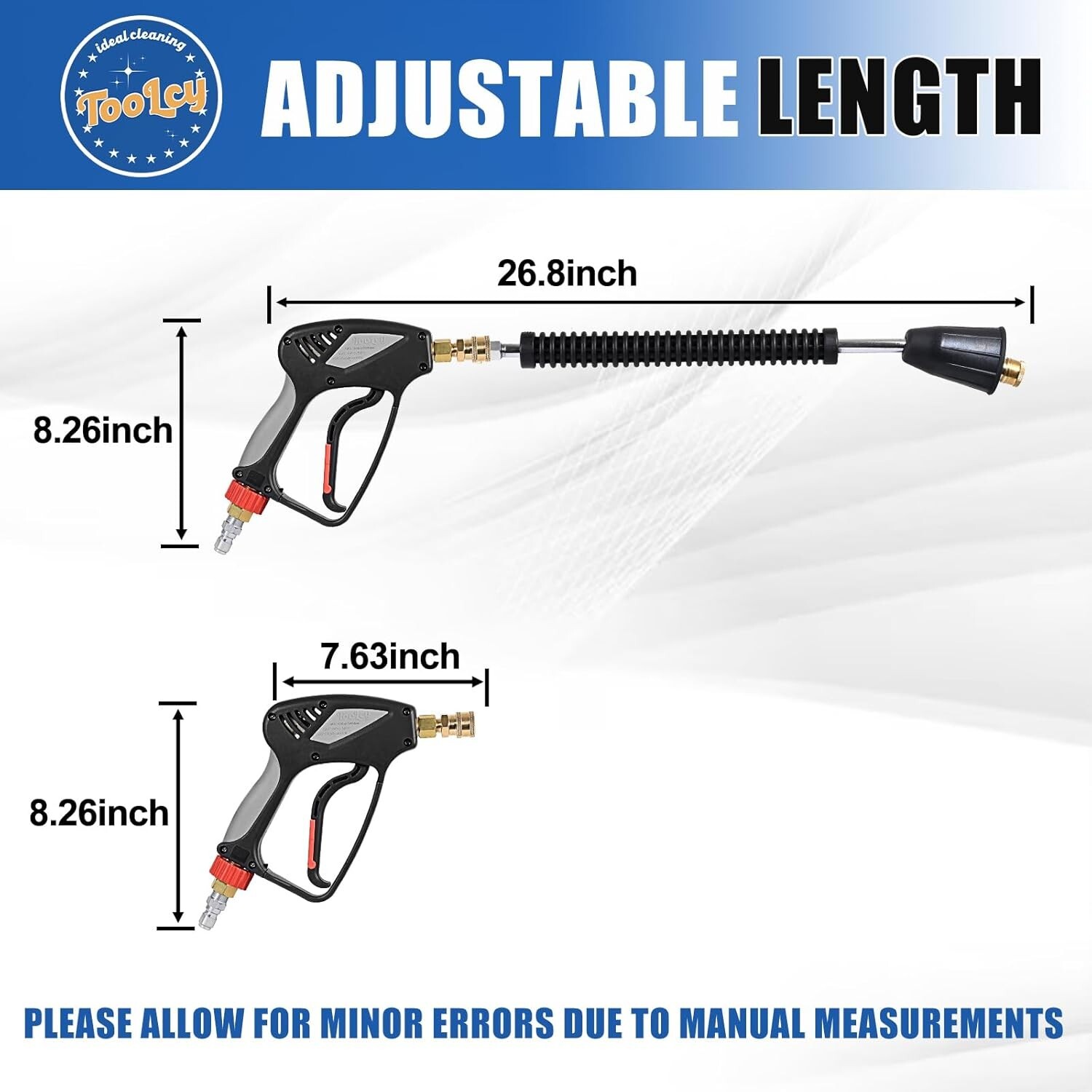 TOOLCY 5000 PSI Pressure Washer Gun & Wand M22-14mm Adapter 1/4″ Quick Connect