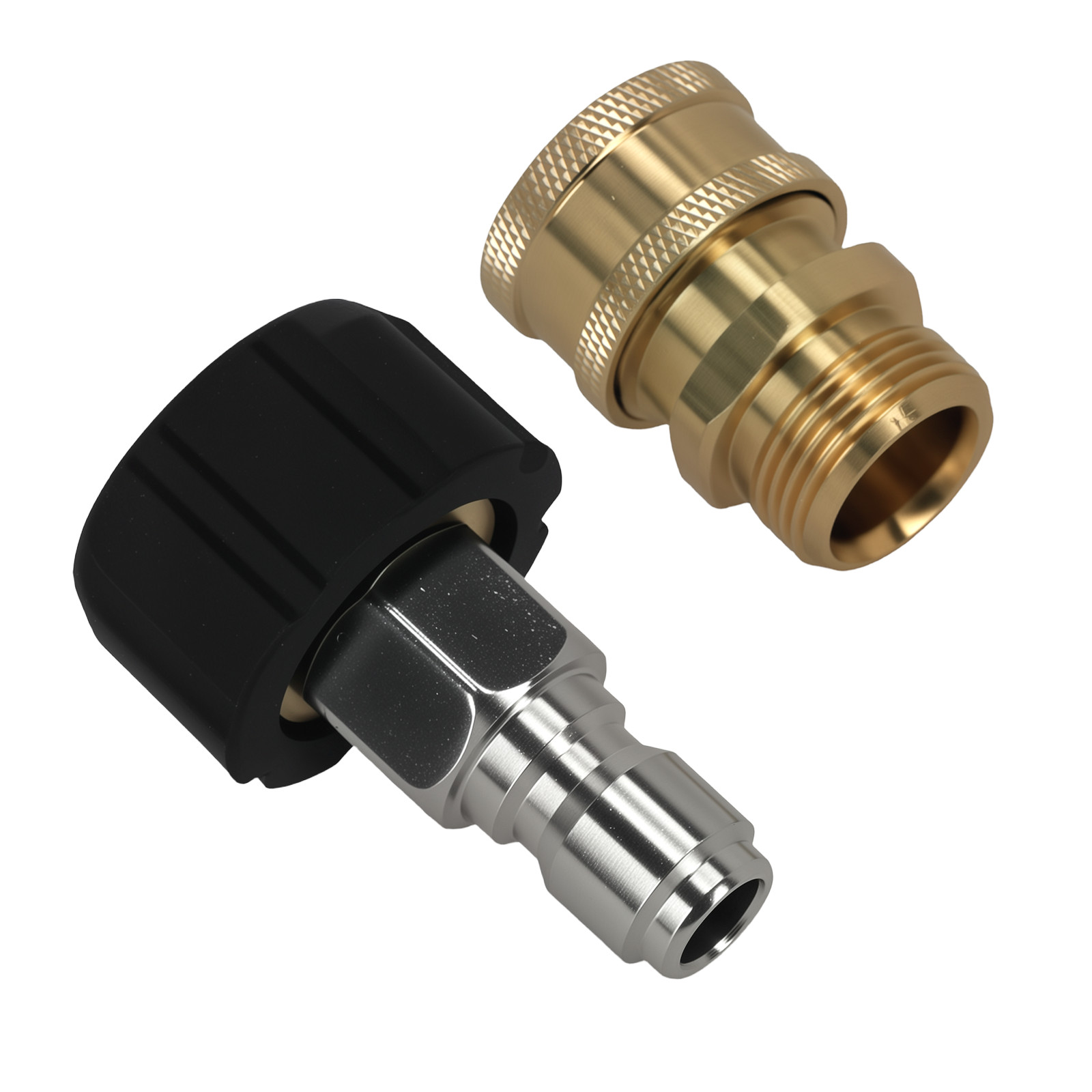 M22-15mm Thread to 3/8″ Quick Connect Pressure Washer Adapter Brass 5000 PSI Set