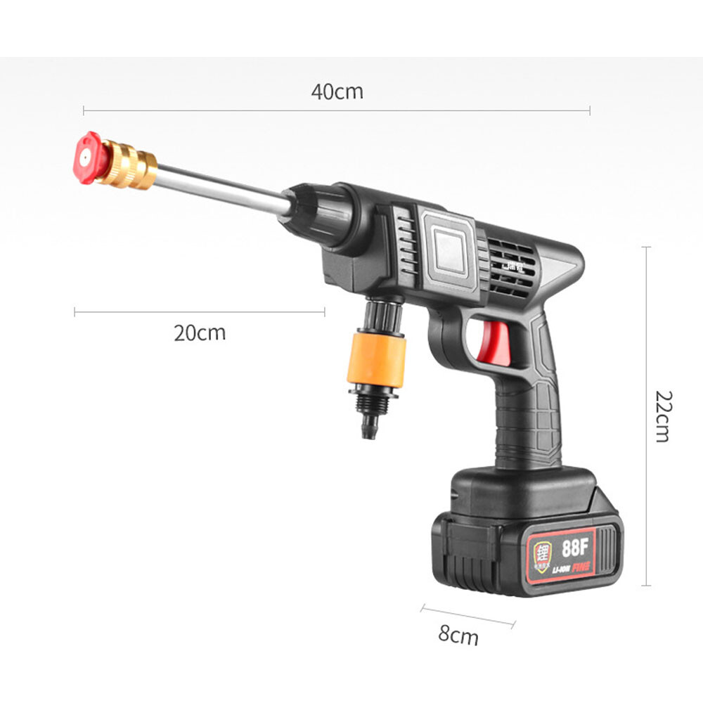 600W Cordless Car Pressure Washer Water Gun 24000rpm High Power Jet Wash Cleaner