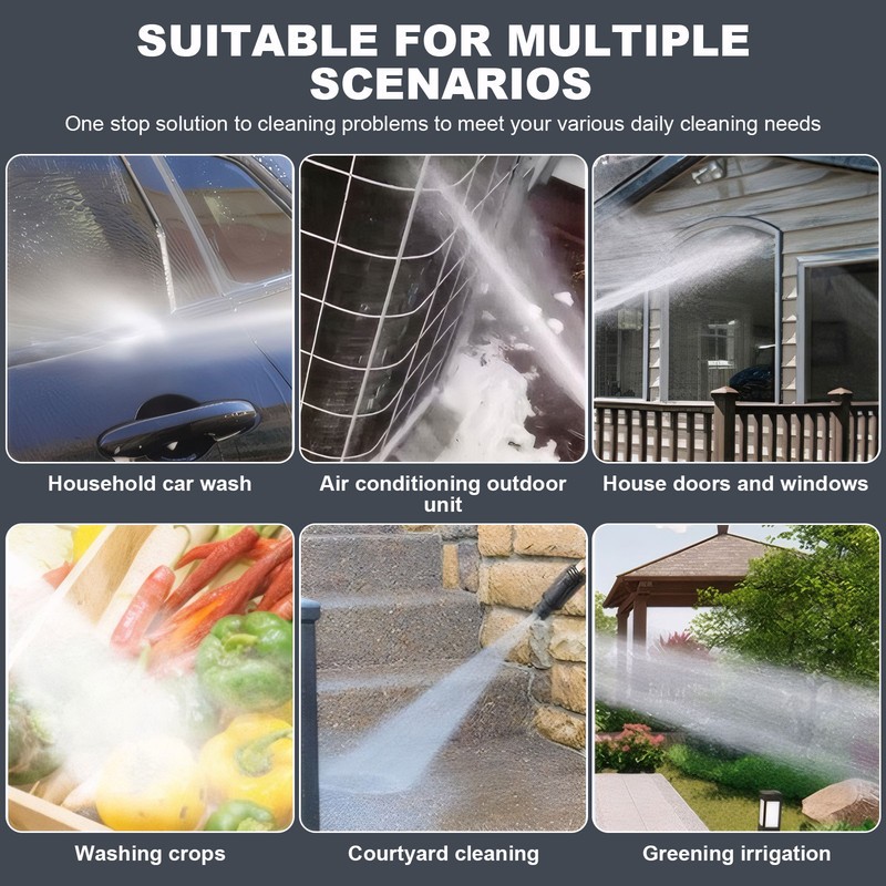 220V Electric Pressure Washer 1600W 100Bar Power Jet Wash for Car Patio Yard US