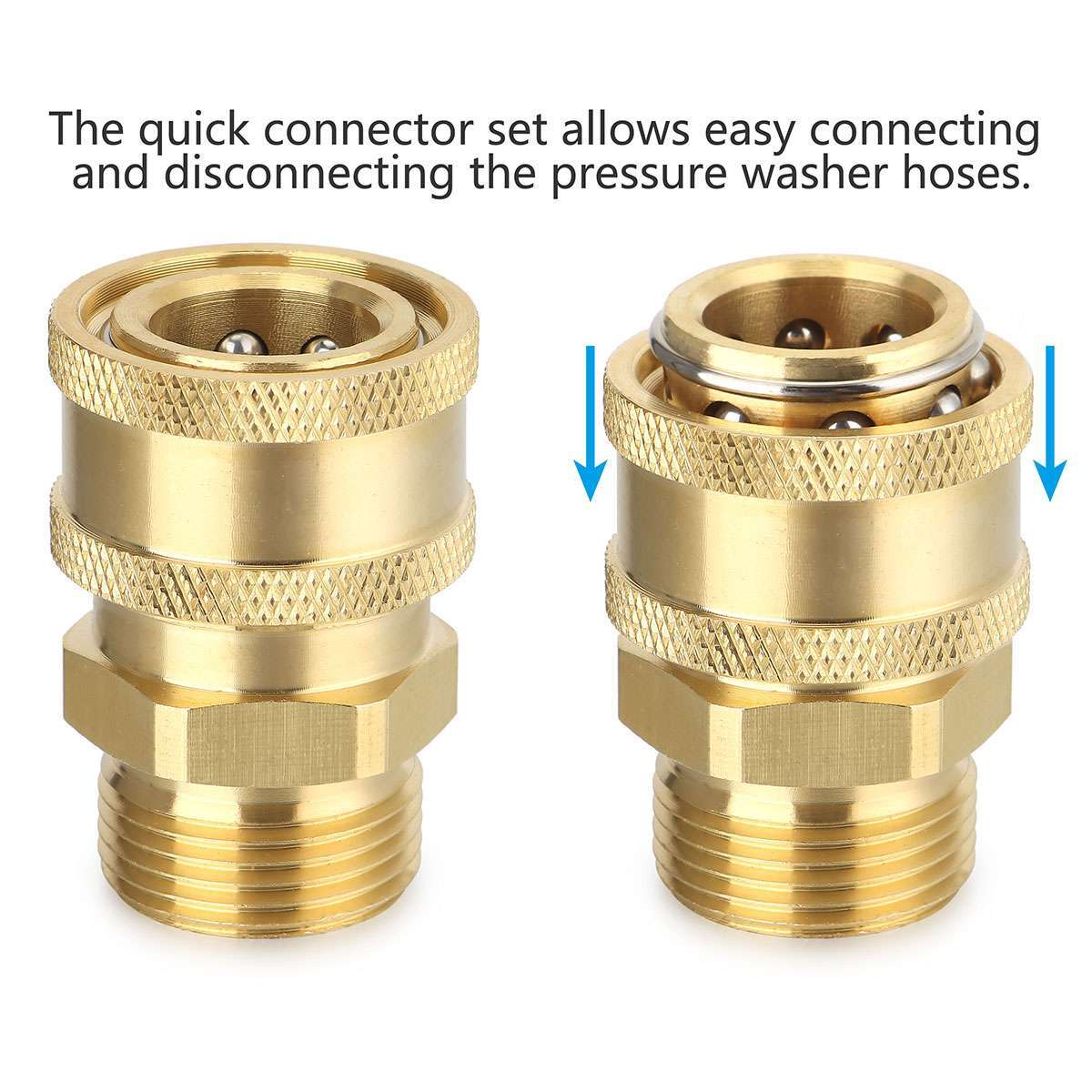 3/8″ M22 Brass Pressure Washer Quick Release Connect Fitting Coupling Adapter