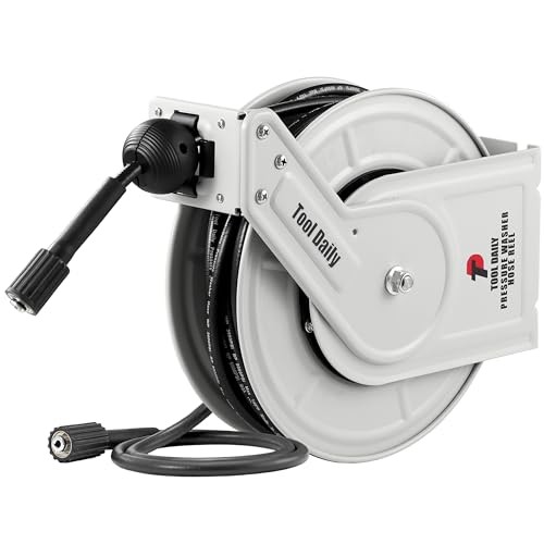 Tool Daily Retractable Pressure Washer Hose Reel 60FT