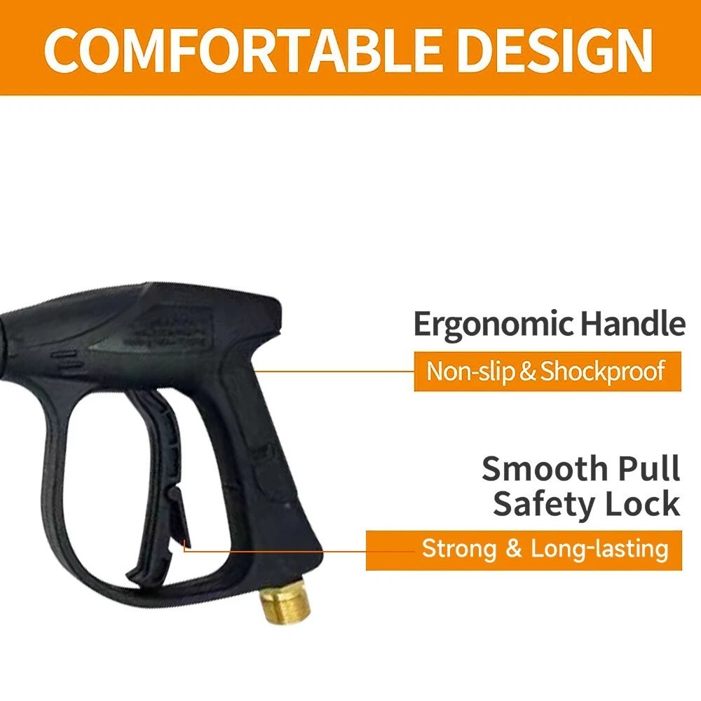 4000PSI High Pressure Spray Gun Power Washer Wand Lance Nozzle Hose Pack
