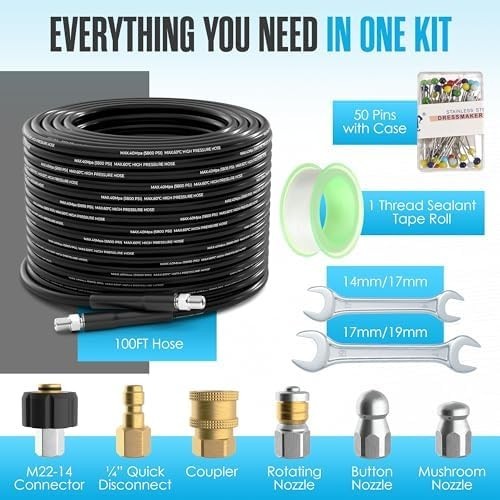 Hydro Jetter, Hydro Jet, Hydrojet, Sewer Jetter Kit for Pressure Washer, Water J