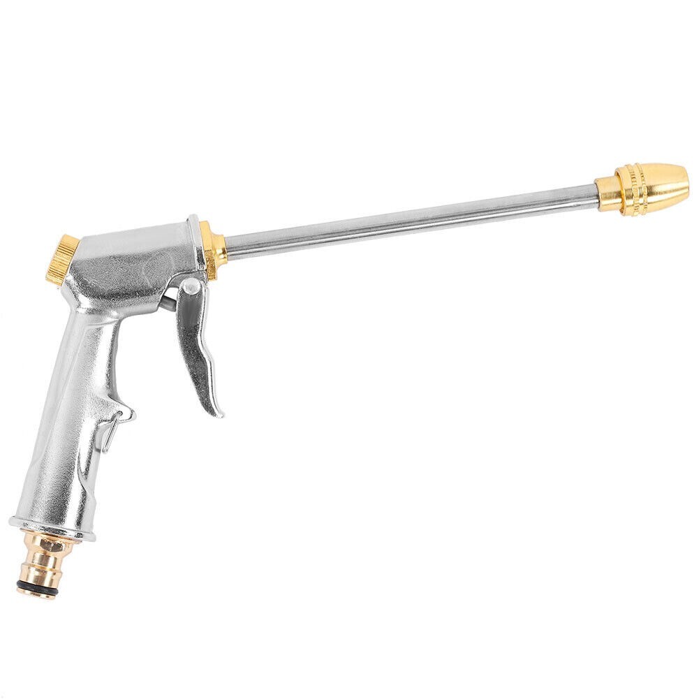 High Pressure Water Gun Long Nozzle Water Spray Gun Adjustable Strong Zinc