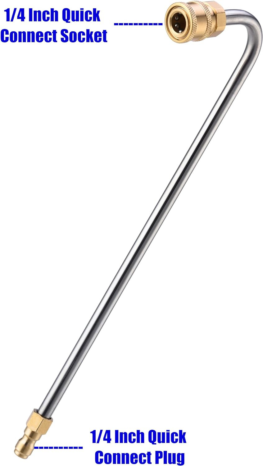 Stainless Steel Pressure Washer Gutter Cleaner Attachment, Angled Extension Wand