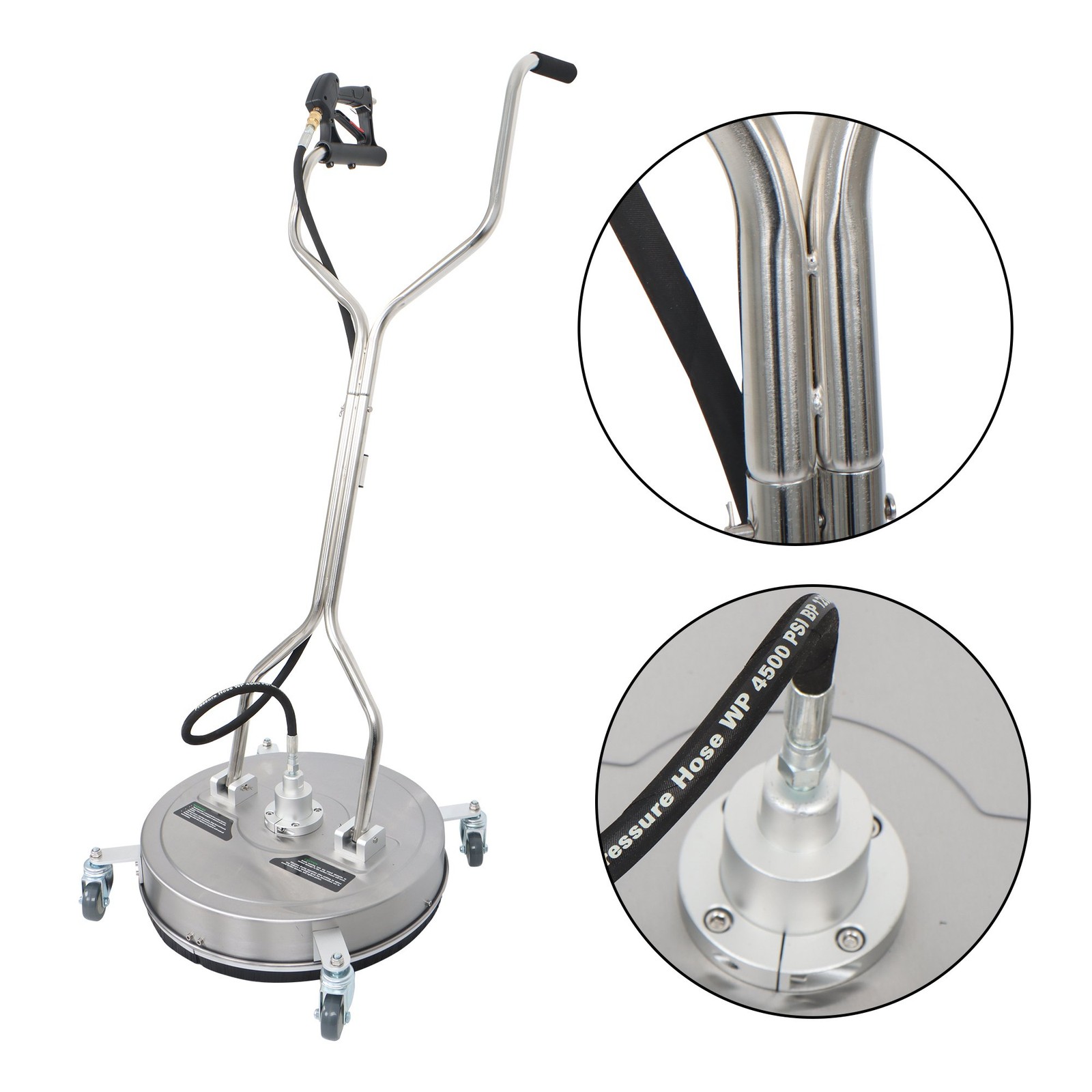 Pressure Washer Surface Cleaner w/ Handles & Wheels Quick Connect 20Inch