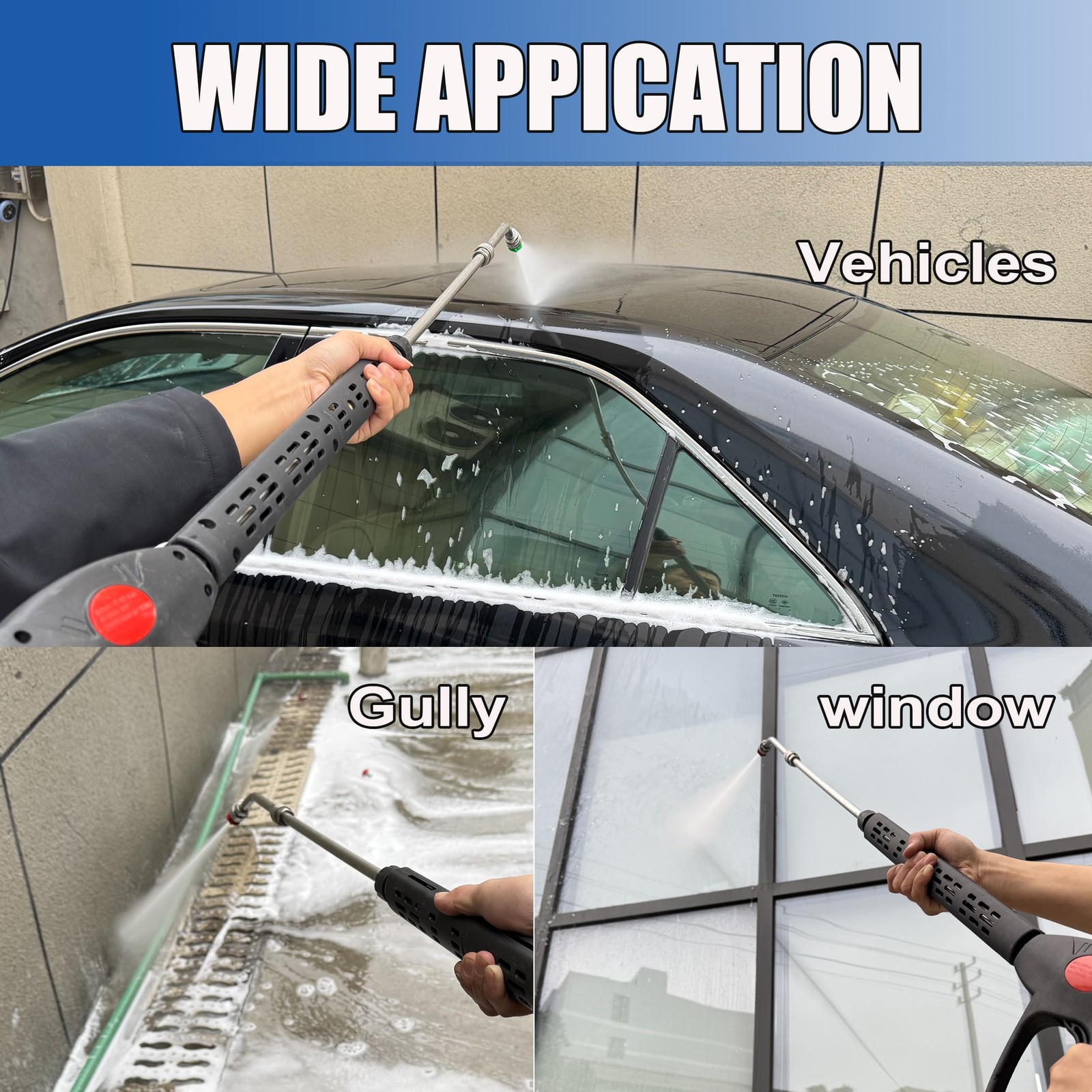 Pressure Washer with Extension Wand, 30 Degree Curved Rod, M22 15mm or M22 14…