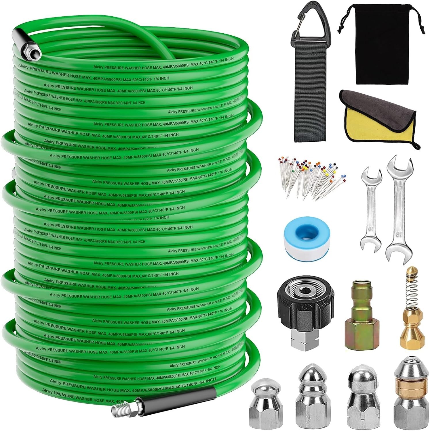 Sewer Jetter Kit Pressure Washer Water Drain Cleaning Hose 150FT 5800 PSI
