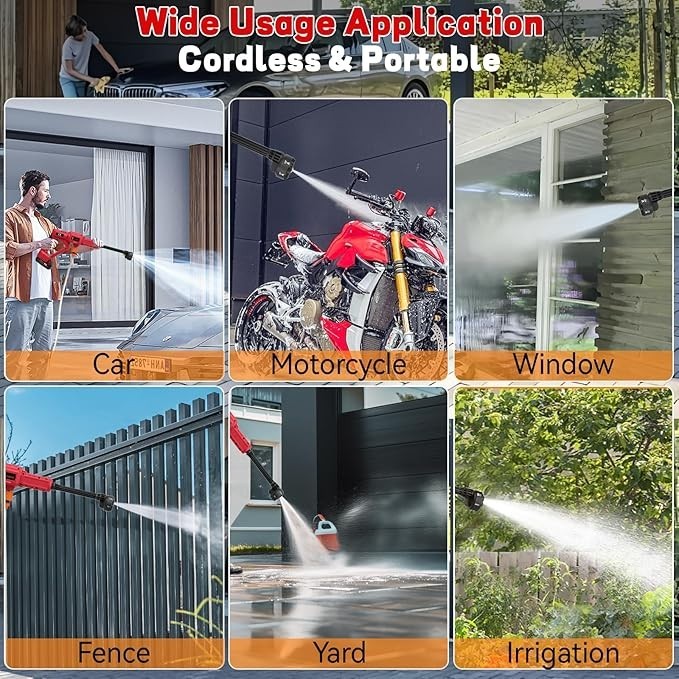 Cordless Pressure Washer for Milwaukee M18 Battery, Portable Cordless Power Wash