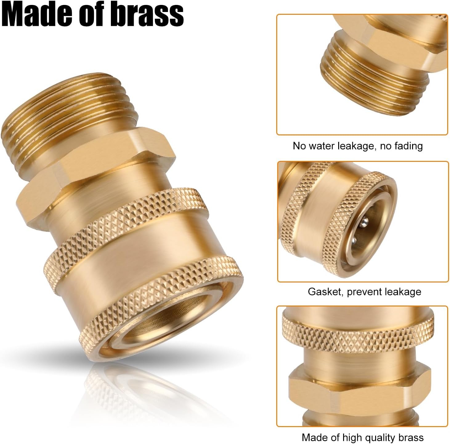 4PCS Pressure Washer Adapter Set Quick Disconnect Kit M22 Swivel 3/8” Connects