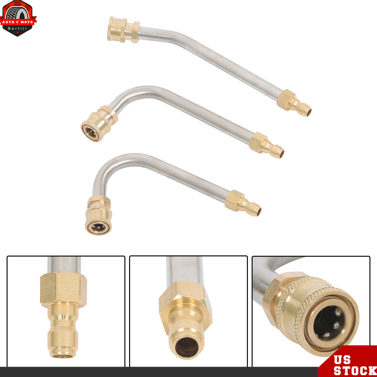 High Pressure Washer Gun Extension Wand Lance Gutter Cleaner Nozzles Kit 4000PSI