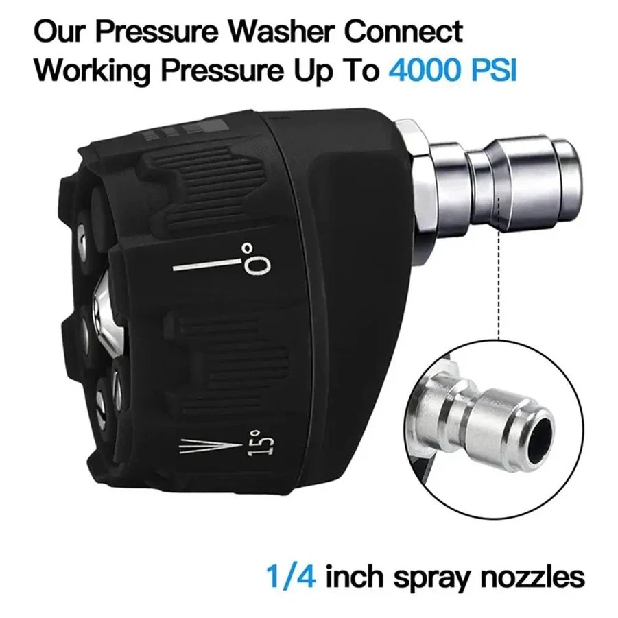 1pcs High Pressure Washer Nozzle 6-in-1 Adjustable Spray Tip 4000PSI