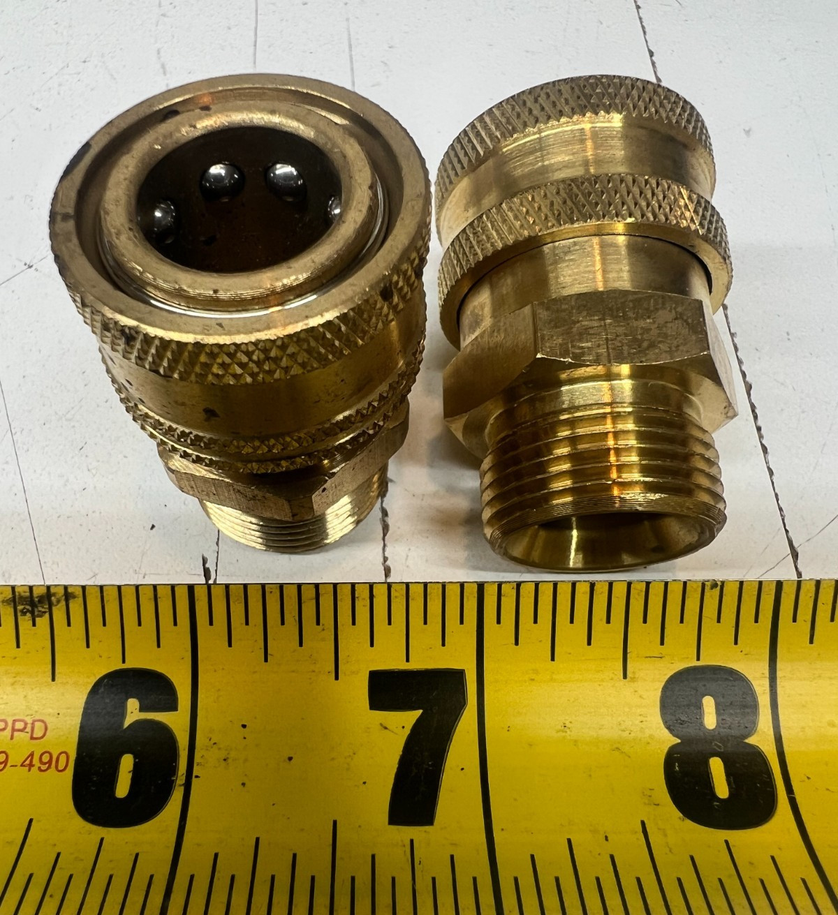 Lot of 2) Quick Connect Coupler 3/8″ Fem QC x M22 Male NPT Brass Finish Varies