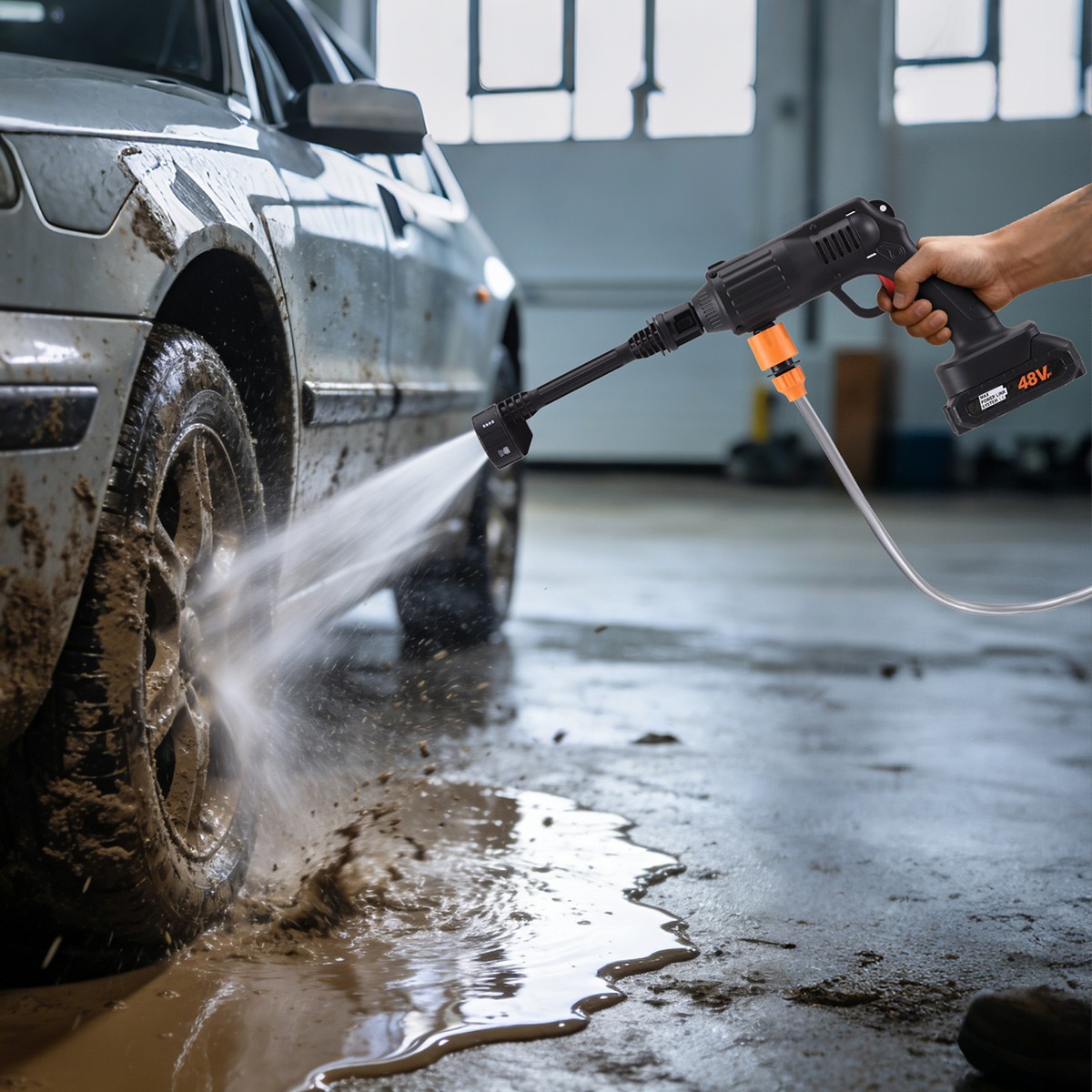 Cordless High Pressure Washer Spray Gun 435 PSI Portable Car Cleaner With Case