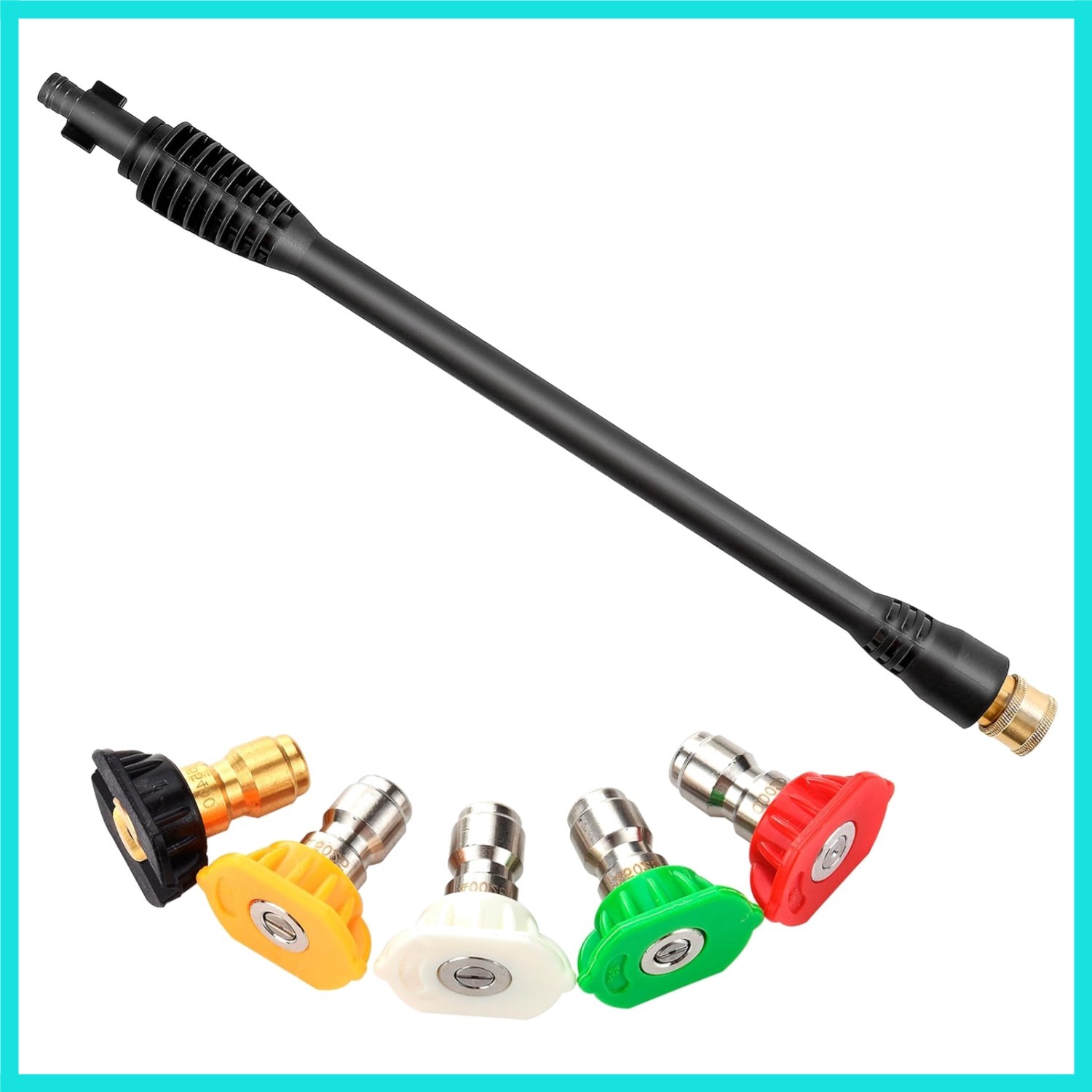 Pressure Washer Wand Replacement with 5 Spray Pressure Washer Nozzle Tips, 16…