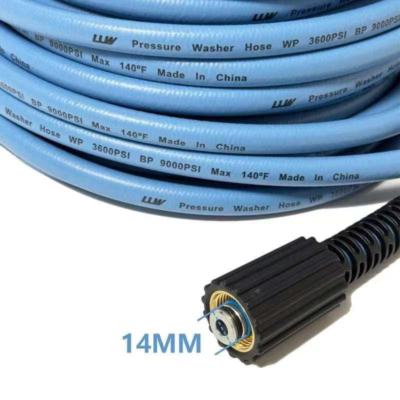 25FT 1/4″ High Pressure Washer Hose 3600PSI M22 14mm Replacement for Power Washe