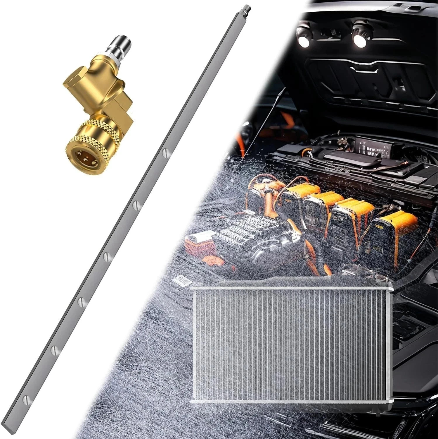 39”Portable Radiator Cleaning Wand,4500 PSI Radiator Flush and Cleaner Tool,Qui