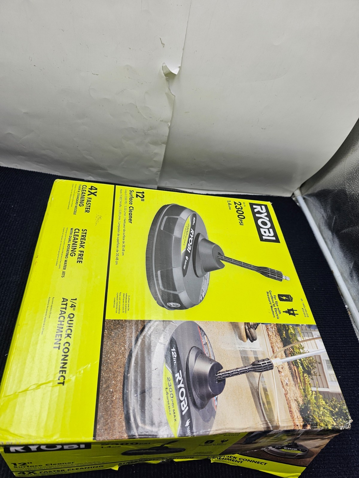 RYOBI RY31012 12 in. 2,300 PSI Electric Pressure Washer Surface Cleaner