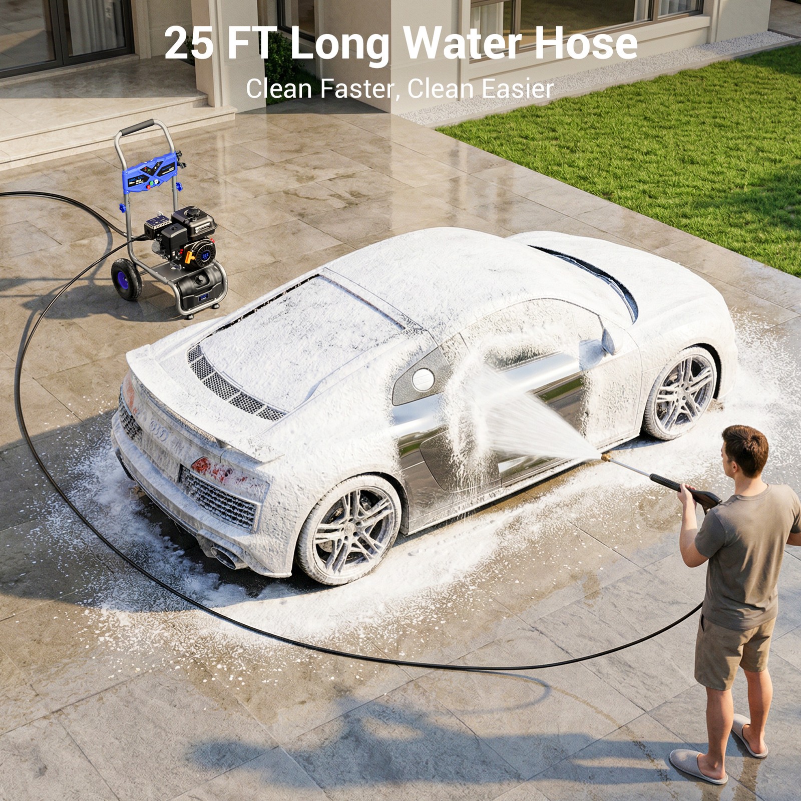 Mutaomay High Pressure Washer Power Washer 3500PSI 2.3GPM 212CC Soap Tank Set